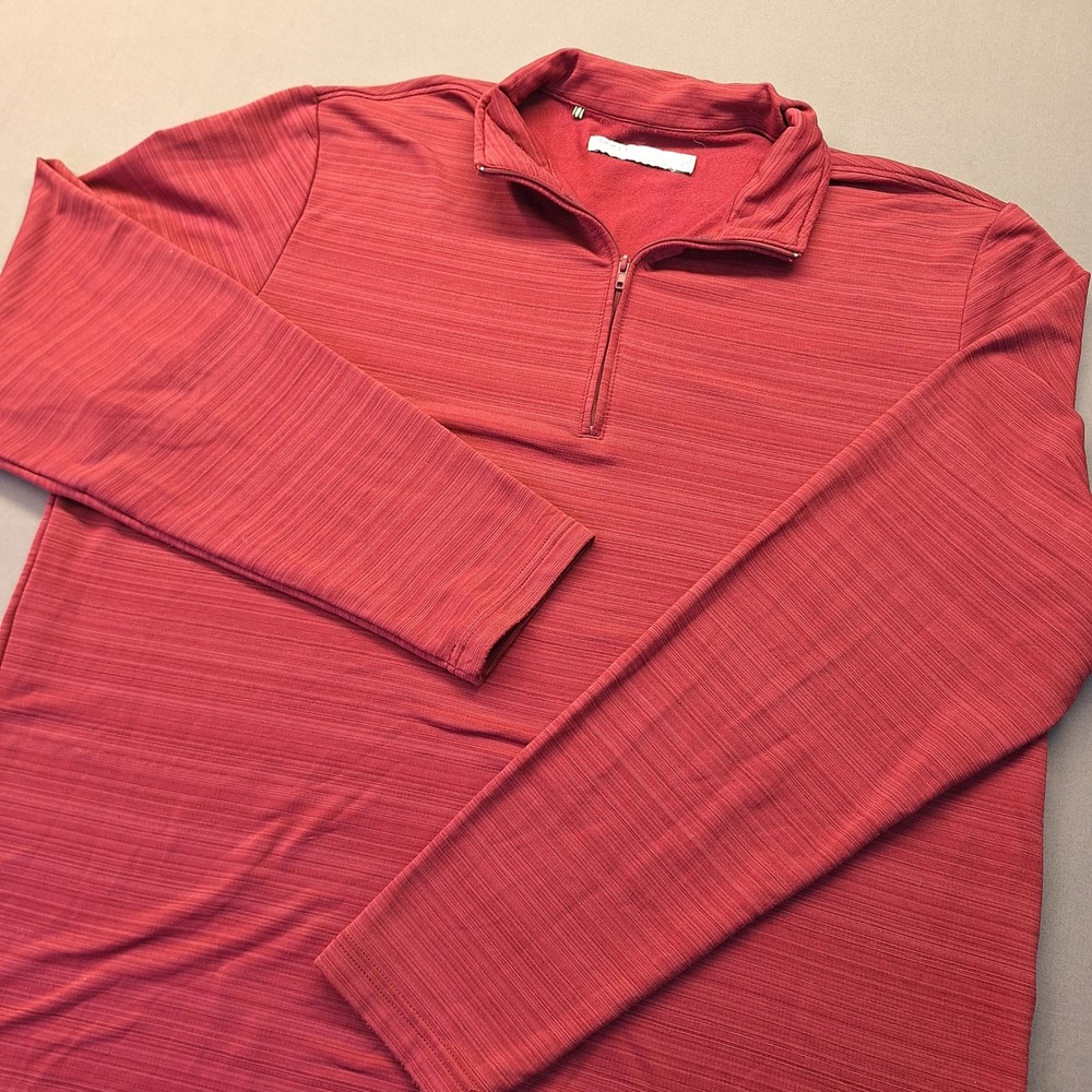 Criquet Mens XL 1/4 Zip Pullover Red Heathered Long Sleeve Performance Golf Top